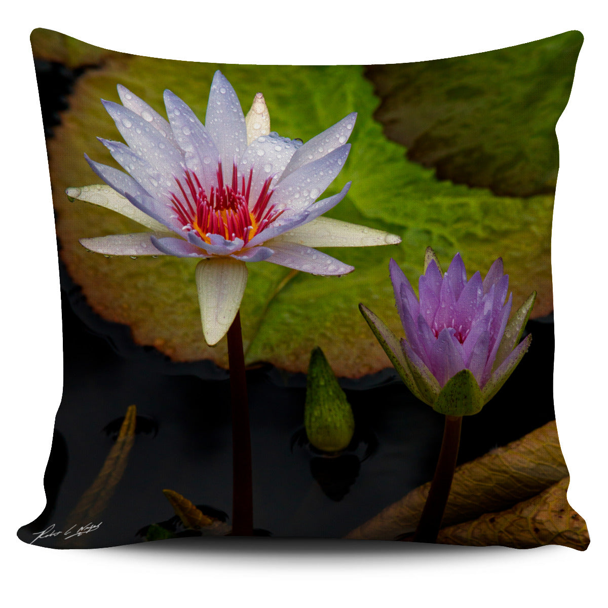 Water Lily Pillow covers Featuring Robert G. Nulph Photography