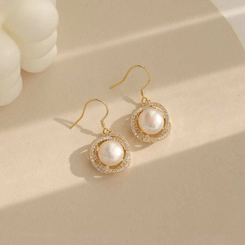 Pearl Earrings and Necklace