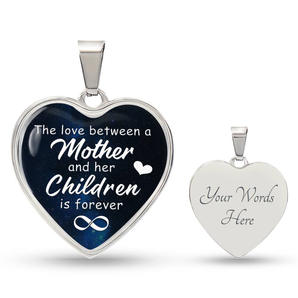 Luxury Heart Necklace - Mother and Her Children