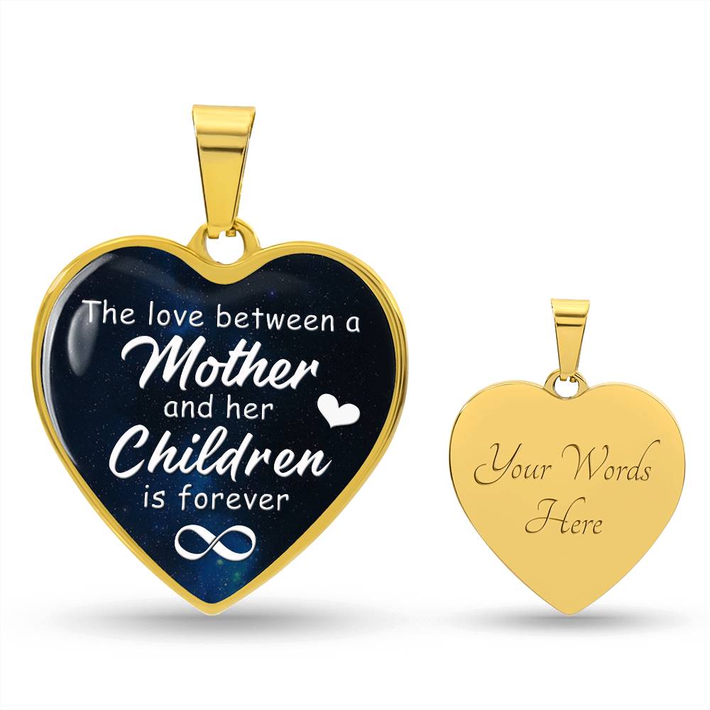 Luxury Heart Necklace - Mother and Her Children