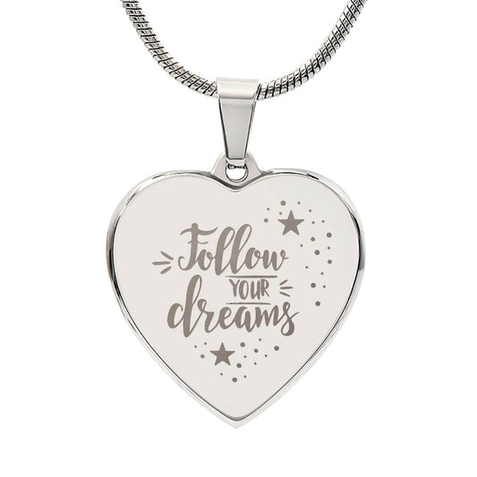 Steel Heart Necklace - Follow Your Dreams