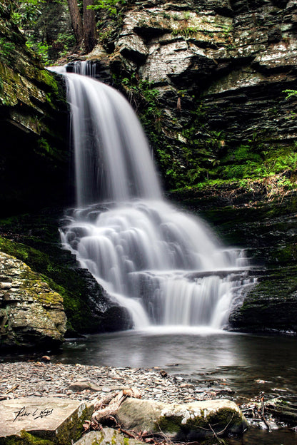 Upper Bridal Veil Falls, Bushkill Falls, nature photo, landscape, scenic waterfall, long exposure, wall decor, home decor, fine art print