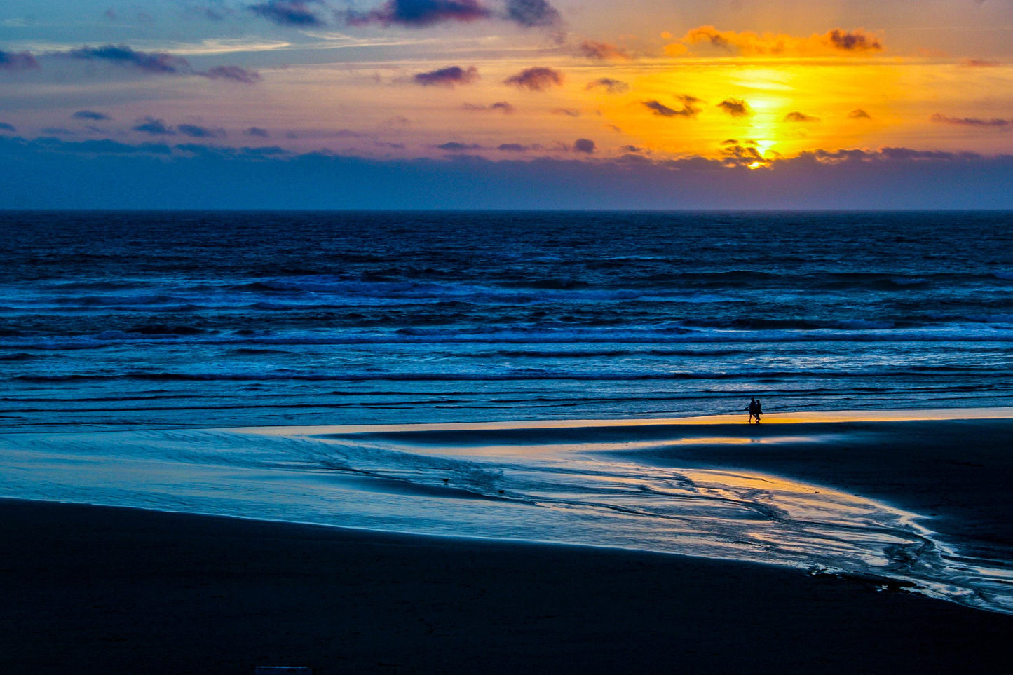 Blissful Sunset Over Oregon Coast | Beach Walk Photography | Scenic Ocean Art, coastal sunset, home decor, fine art print, romantic walk