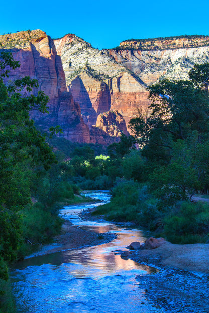 Zion Oasis, Zion National Park | Virgin River Landscape Photography | Scenic Wall Art, Utah Photography, Southwestern Landscape, Canyon Art