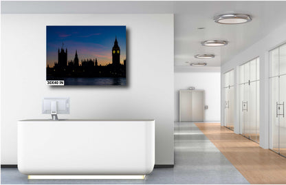 London Skyline Sunset, Queen Elizabeth Tower, Big Ben, Iconic London, Parliament Silhouette, Sunset, Twilight, Architectural Silhouette