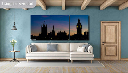 London Skyline Sunset, Queen Elizabeth Tower, Big Ben, Iconic London, Parliament Silhouette, Sunset, Twilight, Architectural Silhouette