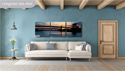 NYC Sunrise, Brooklyn Bridge, Manhattan Bridge, East River, Urban Sunrise, NYC Wall Art, Cityscape, New York Photography, River Sunrise