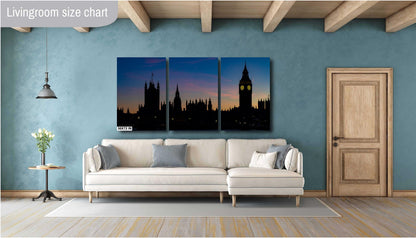 London Skyline Sunset, Queen Elizabeth Tower, Big Ben, Iconic London, Parliament Silhouette, Sunset, Twilight, Architectural Silhouette